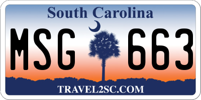 SC license plate MSG663