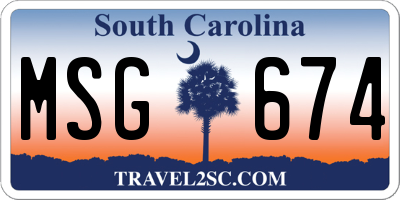 SC license plate MSG674