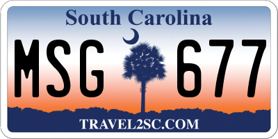 SC license plate MSG677
