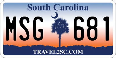 SC license plate MSG681