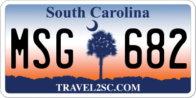 SC license plate MSG682