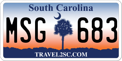 SC license plate MSG683