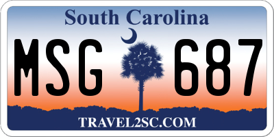 SC license plate MSG687