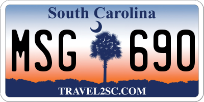 SC license plate MSG690