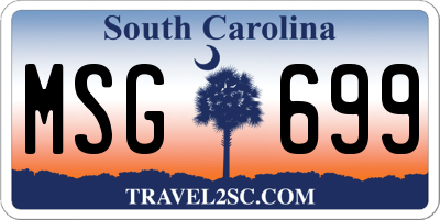 SC license plate MSG699