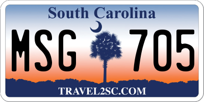 SC license plate MSG705
