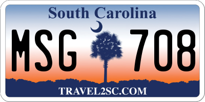 SC license plate MSG708