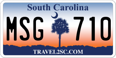 SC license plate MSG710