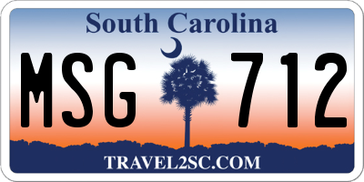 SC license plate MSG712