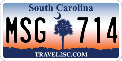 SC license plate MSG714