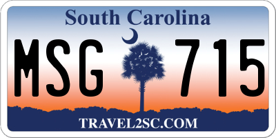 SC license plate MSG715