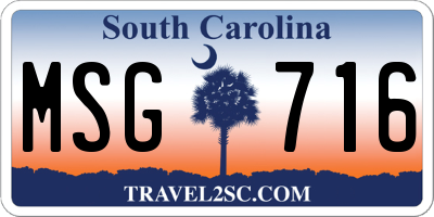 SC license plate MSG716