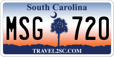 SC license plate MSG720