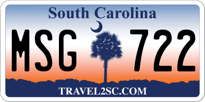 SC license plate MSG722