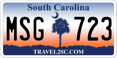 SC license plate MSG723