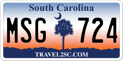 SC license plate MSG724
