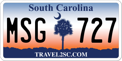 SC license plate MSG727