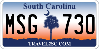 SC license plate MSG730