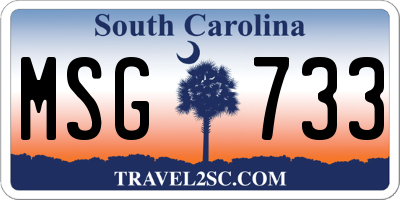 SC license plate MSG733