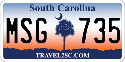 SC license plate MSG735