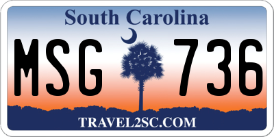 SC license plate MSG736