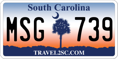 SC license plate MSG739