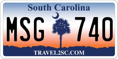 SC license plate MSG740