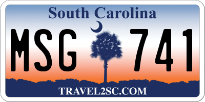 SC license plate MSG741