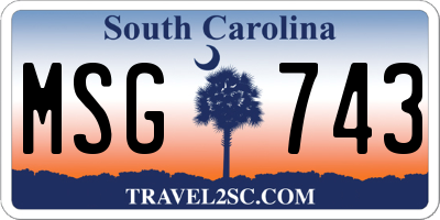SC license plate MSG743