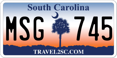 SC license plate MSG745