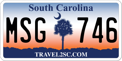 SC license plate MSG746