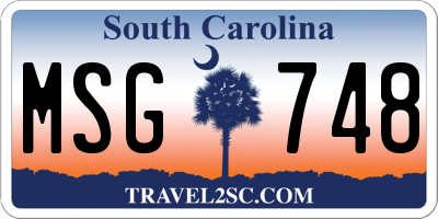SC license plate MSG748