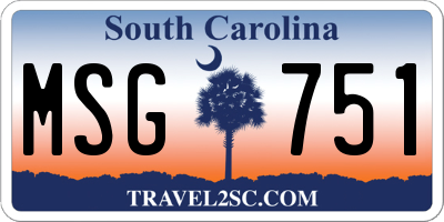 SC license plate MSG751
