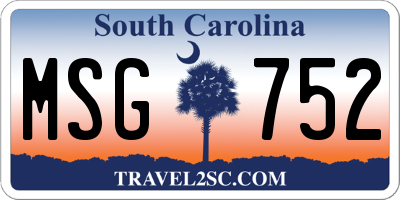 SC license plate MSG752