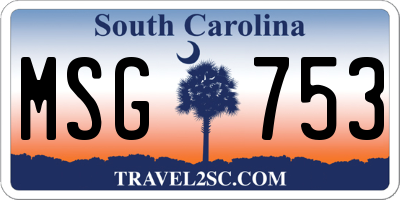 SC license plate MSG753