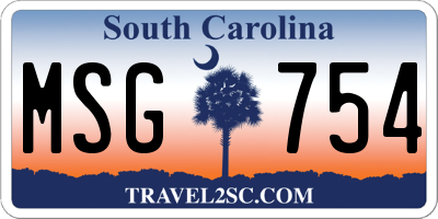 SC license plate MSG754