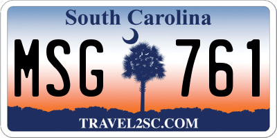 SC license plate MSG761