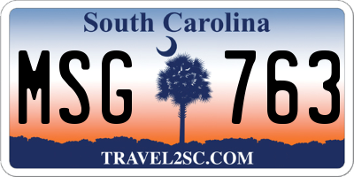 SC license plate MSG763