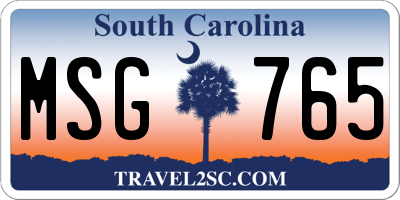 SC license plate MSG765
