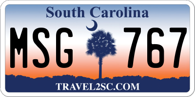 SC license plate MSG767