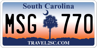 SC license plate MSG770