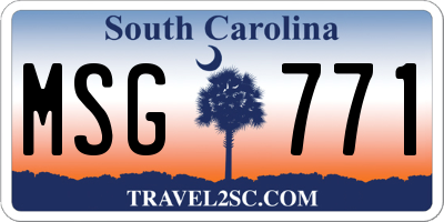 SC license plate MSG771