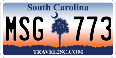 SC license plate MSG773