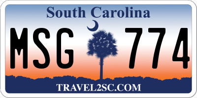 SC license plate MSG774