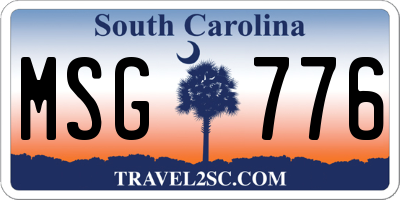 SC license plate MSG776