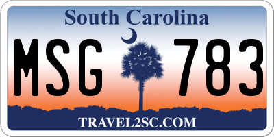 SC license plate MSG783