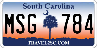 SC license plate MSG784