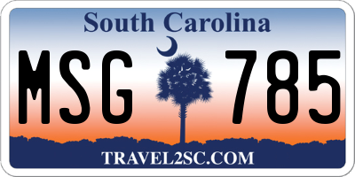 SC license plate MSG785