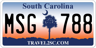 SC license plate MSG788