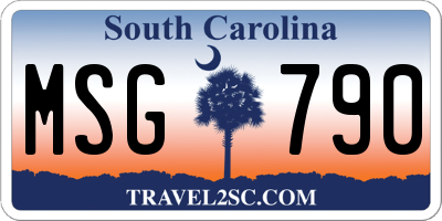 SC license plate MSG790